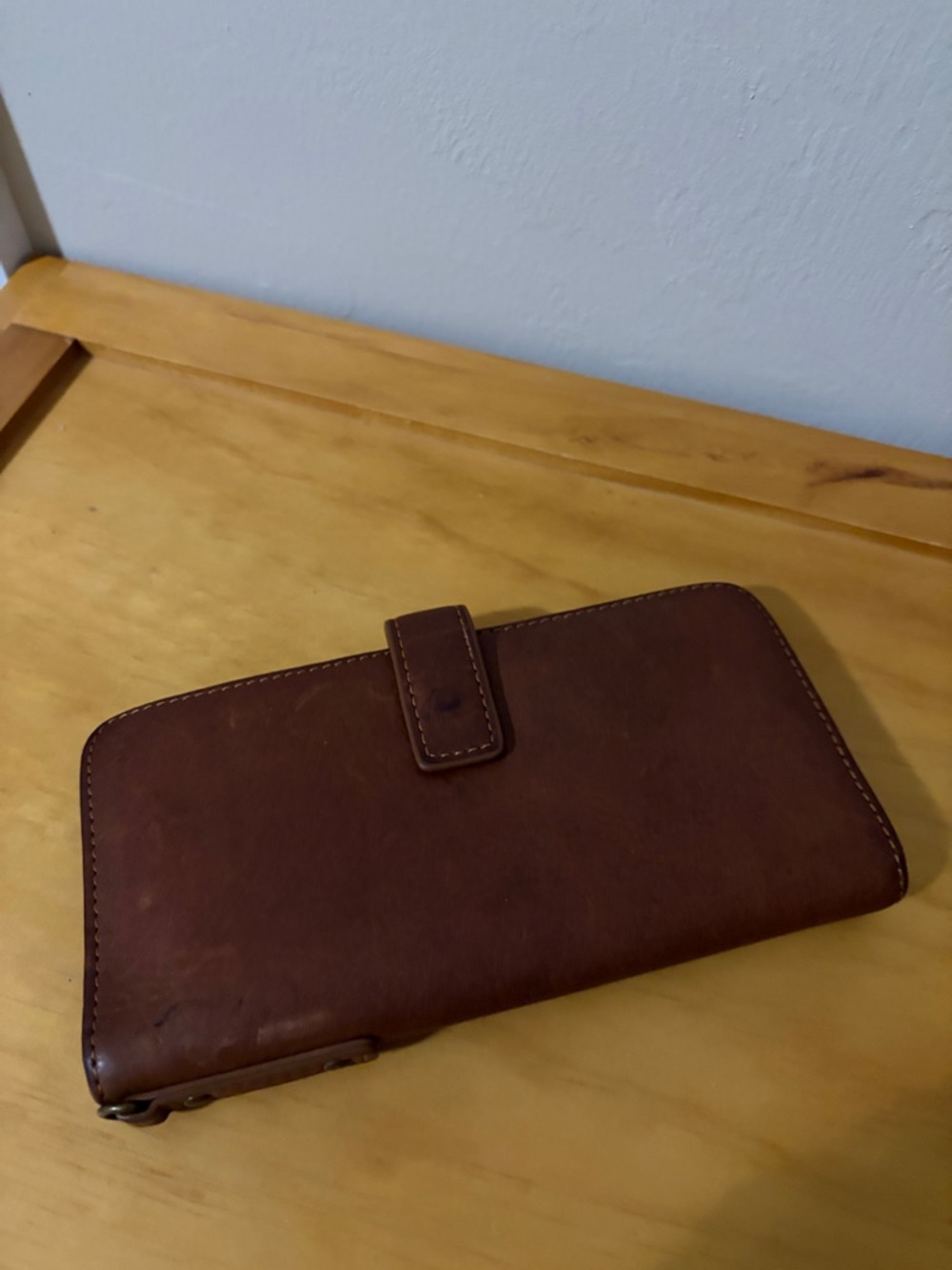 Will Leather Goods Brown Leather Wallet. 7 1/2 x 3 3/4.